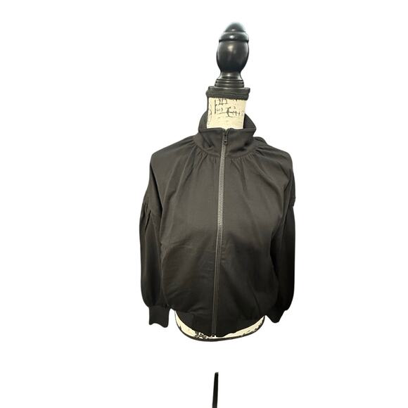 Cabi Black Zip-Up Bomber Jacket – Gathered Shoulders – Size Small - Picture 1 of 11